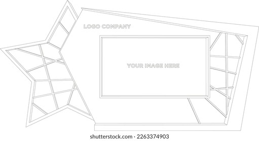 3d backdrop cover LED screen star style decoration with blank space logo company and image for event exhibition awarding expo. Vector editable isolated.