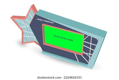 3d backdrop cover LED screen star style decoration with blank space logo company and image for event exhibition awarding expo. Vector editable isolated.
