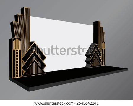 3d backdrop photo art deco great gatsby luxury with blank space logo company for event exhibition. Vector editable isolated.