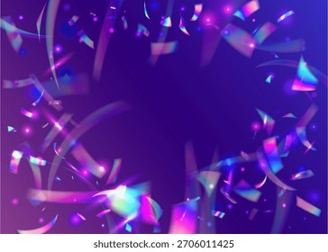 3d Background. Abstract Design. Carnaval Burst. Art Iridescent Illustration. Festive Ribbon. Surprise Poster. Pink Glare Glitter. Retro Concept. Purple 3d Background