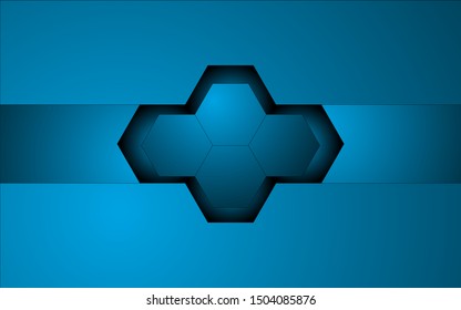 3D Background abstract hexagon, honeycomb blue background.
