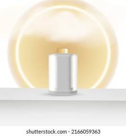 3d background beauty products with platform.
