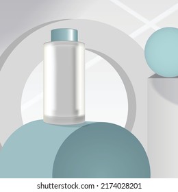 3d background beauty products with platform.