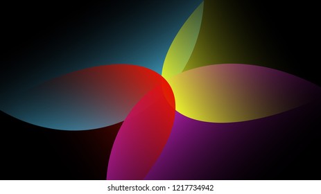 3D background color, such as yellow, blue, purple, reddish together with a short color.