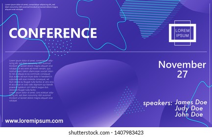 3d background. Conference design template. Colorful elements. Abstract cover design. Vector illustration.