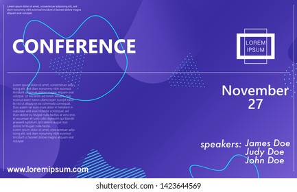 3d background. Conference design template. Colorful elements. Abstract cover design. Vector illustration.