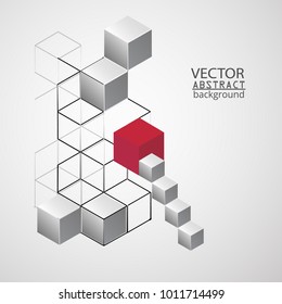 3d background cube geometry, business background.