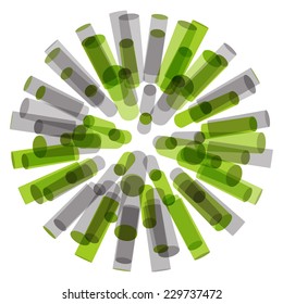 fundo 3d, cilindros. Estrutura molecular, símbolo Design gráfico. Ilustração de vetor. Pode ser usado para o cartaz, cartão, folheto ou banner. 