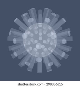 3d background, cylinders. Molecular structure, symbol. Graphic design. Vector Illustration. Can be used for the poster, card, flyer or banner. 