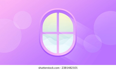 3D background design geometric dark light purple window blue sky glow light cloud modern simple
