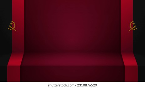 3d background with flag of Angola. An element of impact for the use you want to make of it.