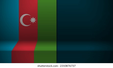 3d background with flag of Azerbaijan. An element of impact for the use you want to make of it.