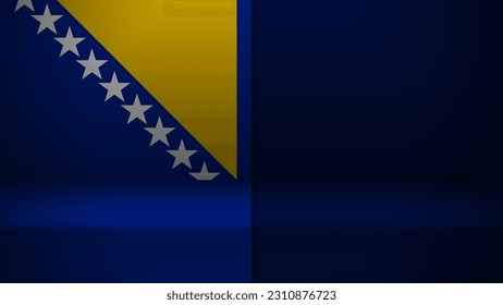 3d background with flag of Bosnia. An element of impact for the use you want to make of it.
