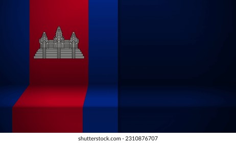 3d background with flag of Cambodia. An element of impact for the use you want to make of it.