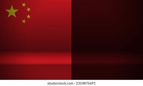 3d background with flag of China. An element of impact for the use you want to make of it.
