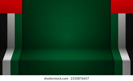 3d background with flag of EAU. An element of impact for the use you want to make of it.