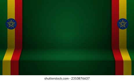 3d background with flag of Ethiopia. An element of impact for the use you want to make of it.