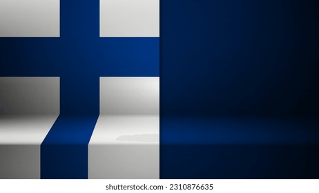 3d background with flag of Finland. An element of impact for the use you want to make of it.