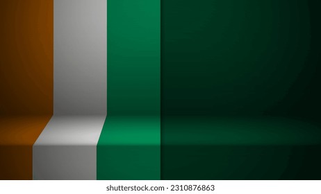 3d background with flag of IvoryCoast. An element of impact for the use you want to make of it.