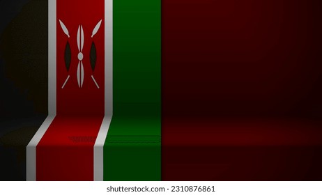3d background with flag of Kenya. An element of impact for the use you want to make of it.