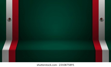 3d background with flag of Mexico. An element of impact for the use you want to make of it.