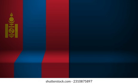 3d background with flag of Mongolia. An element of impact for the use you want to make of it.