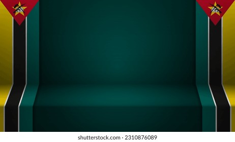 3d background with flag of Mozambique. An element of impact for the use you want to make of it.