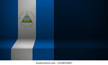 3d background with flag of Nicaragua. An element of impact for the use you want to make of it.