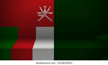 3d background with flag of Oman. An element of impact for the use you want to make of it.