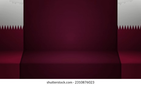 3d background with flag of Qatar. An element of impact for the use you want to make of it.