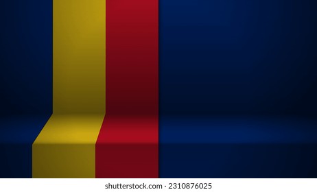 3d background with flag of Romania. An element of impact for the use you want to make of it.