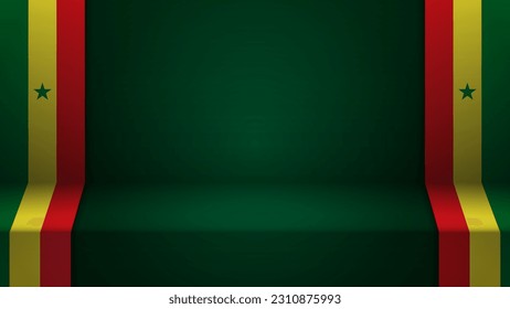 3d background with flag of Senegal. An element of impact for the use you want to make of it.