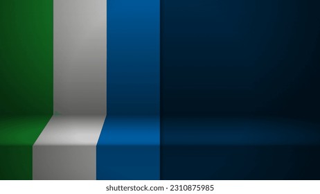 3d background with flag of SierraLeone. An element of impact for the use you want to make of it.