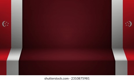 3d fondo con bandera de Singapur. Un elemento de impacto para el uso que desea hacer de él.