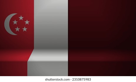 3d fondo con bandera de Singapur. Un elemento de impacto para el uso que desea hacer de él.