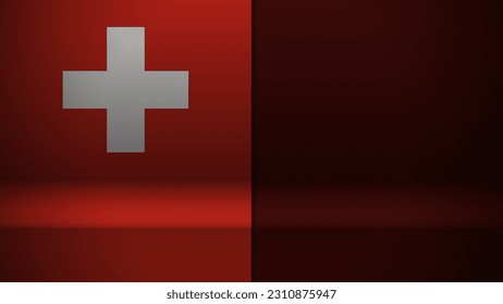 3D Hintergrund mit Flagge der Schweiz. Ein Effekt für die Verwendung, die Sie daraus machen wollen.