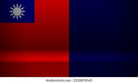 3d background with flag of Taiwan. An element of impact for the use you want to make of it.
