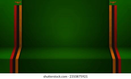 3D Hintergrund mit Flagge Sambias. Ein Effekt für die Verwendung, die Sie daraus machen wollen.