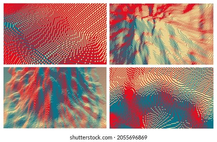 3D background formed from futuristic blocks. Texture. Macrostructural design for flyer, poster, cover or brochure. Voxel art. 3D vector illustration.