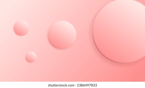 3D background geometric light dark red pink abstract modern room circle ball bubble flying gradient
