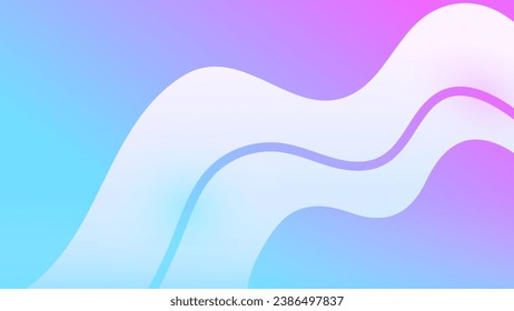 3D background geometric light dark blue purple flow line wave glow modern abstract gradient simple