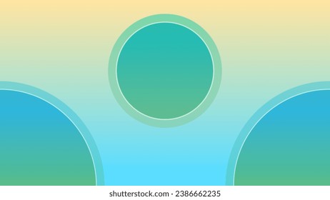 3D background geometric light dark green yellow abstract modern deep circle portal hole gradient
