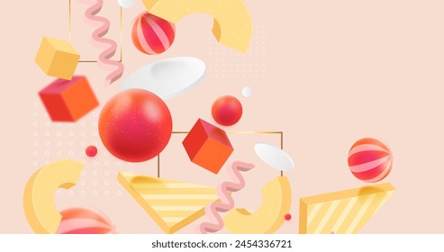 3d background with geometrical shapes vector design in eps 10
