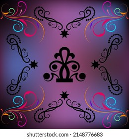 3D background with gradient fill in Arabic, Asian style.