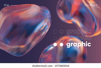 3D Background With Gradient Geometric Shapes. Eps10 Vector.