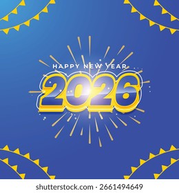 3D Background Happy New Year 2026