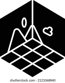 3d Background Icon, Augmented Reality Sign and Symbols.