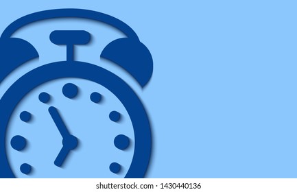 3d background with the image of an alarm clock for the layout. Vector. Papercut Style.