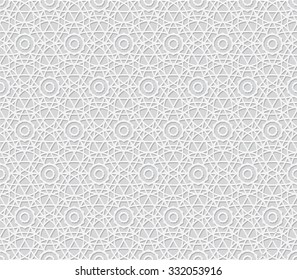 3D Background with Islamic Seamless Pattern. Vector illustration