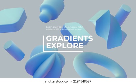 3D background with matt blue shapes. Eps10 vector.